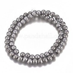 Hilos de perlas de hematita sintéticas magnéticas con revestimiento al vacío de PVD&nbsp;G-I276-02A-6mm