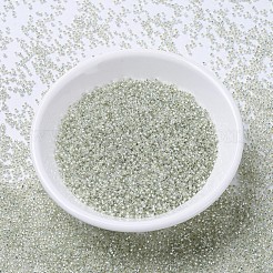 MIYUKIデリカビーズ  シリンダー  日本製シードビーズ  11/0  （db1431)シルバーライニングペールモスグリーン  1.3x1.6mm  穴：0.8mm  約20000個/袋  100 G /袋&nbsp;SEED-J020-DB1431