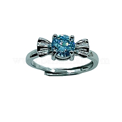Anillos de dedo de circonita cúbica con micro pavé de latón para mujer&nbsp;WG8C618-02