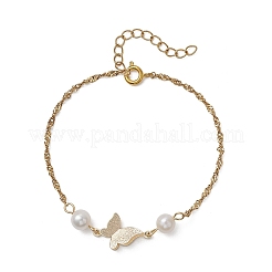 Латунные подвески и браслеты из натурального пресноводного жемчуга&nbsp;BJEW-JB13126