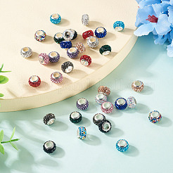 36 шт. 12 цвета сплава глины паве стразы европейские бусины ALRI-TA0001-30