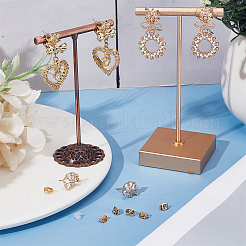 3 пара 3 стилей латунных сережек-гвоздиков с кубическим цирконием EJEW-DR0001-01