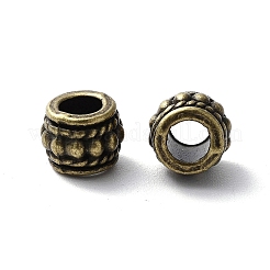 チベット風合金ビーズ  カドミウムフリー＆鉛フリー  コラム  アンティークブロンズ  8x6.5mm  穴：4mm  約1000個/1000g&nbsp;FIND-Q094-37AB