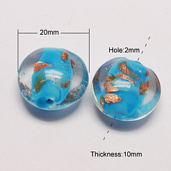 Бусины ручной работы бусины золотого песка&nbsp;LAMP-S025-20mm-M