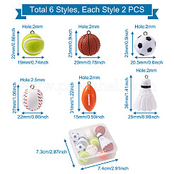 12шт 6 стиля пластиковые / искусственная кожа / тканевые подвески&nbsp;FIND-TA0001-67