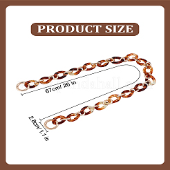 1 шт. витая овальная цепочка для сумок из смолы с алюминиевой фурнитурой&nbsp;FIND-LP0004-91