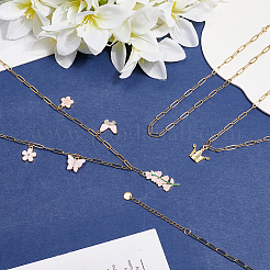 6 шт. ожерелье из нержавеющей стали 304 в виде цепочки-скрепки&nbsp;NJEW-SC0001-57A-G