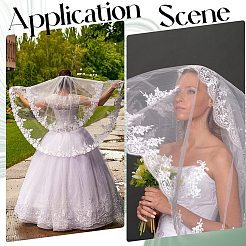 Veli da sposa in rete di poliestere&nbsp;AJEW-WH20067-069