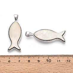 Подвески из сплава и окрашенных натуральных раковин морского ушка&nbsp;PALLOY-T093-06A