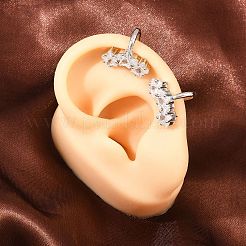 Messing Micro Pave klare Zirkonia Manschette Ohrringe&nbsp;EJEW-G471-40P