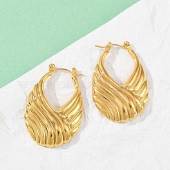 Серьги-кольца из нержавеющей стали 304 в полоску&nbsp;EJEW-S265-11G