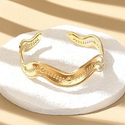 Braccialetti a polsino in acciaio inossidabile 304 per donna&nbsp;BJEW-B120-03G-04