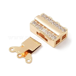 Латунные застежки из прозрачного кубического циркония с микропаве&nbsp;LS-KK-C031-10G