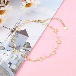 Латунные браслеты в форме звёздочки AJEW-AN00419