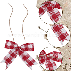 Рождественский бант из полиэстера для украшения подарочной коробки&nbsp;AJEW-WH20033-136B