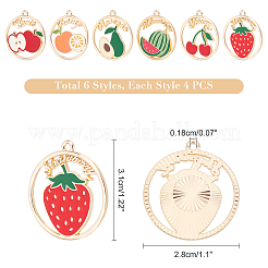 Подвески из сплава эмали 24шт 6 стиля&nbsp;ENAM-NB0001-76-NR