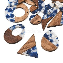 Pendentifs en bois de noyer et résine transparente&nbsp;WD-CBA583A-02