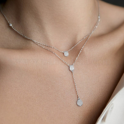 925 серебряное ожерелье с длинной подвеской в форме капли и камня ZD4495-2