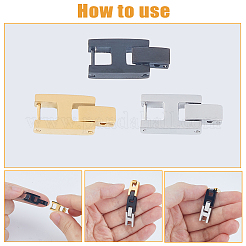 3 шт. 3-х цветные прямоугольные застежки для часов из нержавеющей стали STAS-FH0002-27B