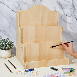 4-stufiger Postkartenständer aus Holz&nbsp;ODIS-WH0038-127