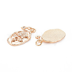 Colgantes de rhinestone de ópalo blanco de latón&nbsp;X-KK-S364-214