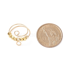 Anello polsino rotante con perline cubiche in ottone&nbsp;RJEW-JR00504