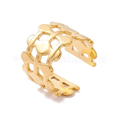 Anillo de puño abierto de triple línea de acero inoxidable 304 con revestimiento iónico (IP)&nbsp;RJEW-H107-14G