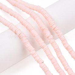 Плоские круглые бусинки распорки ручной полимерной глины&nbsp;X-CLAY-R067-4.0mm-27