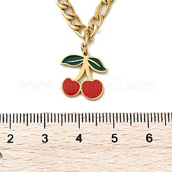 Ожерелья из нержавеющей стали 304 с красной эмалью NJEW-M091-01G