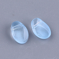 透明スプレー塗装ガラスチャーム  ティアドロップ  ライトスカイブルー  8.5x6x4.5mm  穴：0.8mm&nbsp;GLAA-S183-05C
