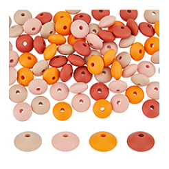 80 шт. 2 пакета rondelle пищевые экологически чистые силиконовые фокусные бусины SIL-DC0001-39B