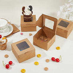 Квадратные подарочные коробки для хранения крафт-бумаги CON-WH0095-81A-01