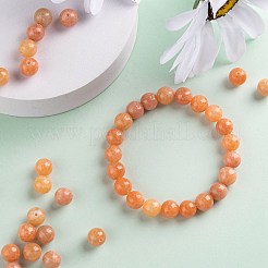 100 Stk. 8 mm natürliche runde Perlen aus Pfirsichcalcit&nbsp;DIY-LS0002-27