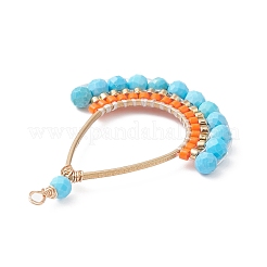 Ограненные круглые подвески из натуральных смешанных драгоценных камней PALLOY-MZ00140