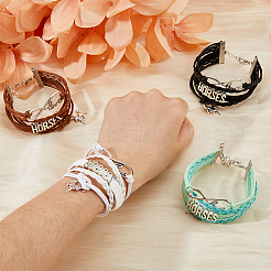 4шт. Набор из двухцветных браслетов из искусственной кожи с несколькими рядами BJEW-FI0001-18