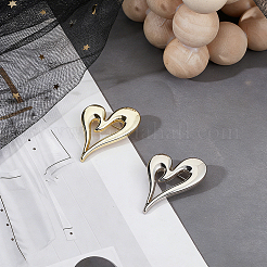 2 broche en forme de cœur en alliage bicolore&nbsp;JEWB-CP0001-61