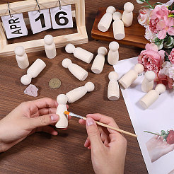 24 шт. 2 стиля незаконченных деревянных кукол-прищепок для украшения витрины&nbsp;DJEW-GL0005-06