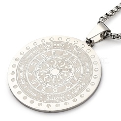 Collane con ciondolo in acciaio inossidabile 201 con 12 segno della costellazione&nbsp;NJEW-S007-09P