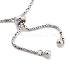 Браслеты-слайдеры с прямоугольной цепочкой из латуни и прозрачным кубическим цирконием BJEW-B094-05B-P