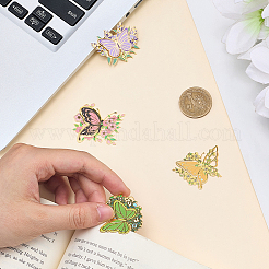 4 шт. латунные закладки-бабочки&nbsp;AJEW-WH20054-145