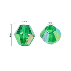 Экологичные прозрачные акриловые бусины с биоконусом ab с цветным покрытием&nbsp;TACR-CJ0001-12