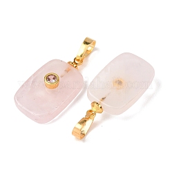 Pendentifs de quartz rose naturel&nbsp;G-P628-01G-08