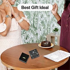 12 boîte cadeau à bijoux en carton imprimé d'étoiles&nbsp;CON-FS0001-25