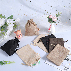 4 цвет полиэстер имитация мешковины упаковочные мешки сумки на шнурке&nbsp;ABAG-BBC0001-04B