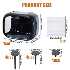 Прямоугольные пластиковые витрины для минифигурок&nbsp;ODIS-WH0079-010B