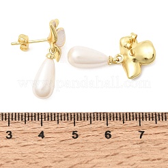Pendientes colgantes de latón esmaltado&nbsp;KK-CBAB173-02A-G