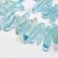 Гальванические природный кристалл кварца бусы пряди G-P267-02A