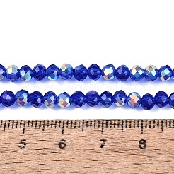 Brins de perles rondelles en verre transparent plaqué couleur AB&nbsp;EGLA-T029-4mm-10Q