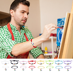 16 pulsera de cordón de poliéster encerado de 8 colores&nbsp;BJEW-PH02028