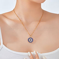 Элегантные латунные ожерелья с подвесками в виде созвездий из синей эмали с прозрачными кубическими цирконами для повседневного ношения и подарков на праздники&nbsp;IH8873-1